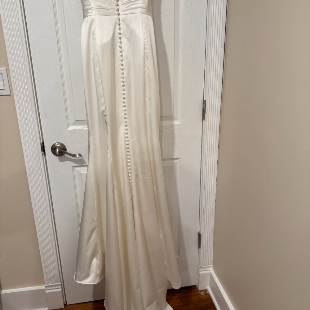 Willowby by Watters Elynor Strapless Satin Mermaid Wedding Gown - Picture 6 of 10